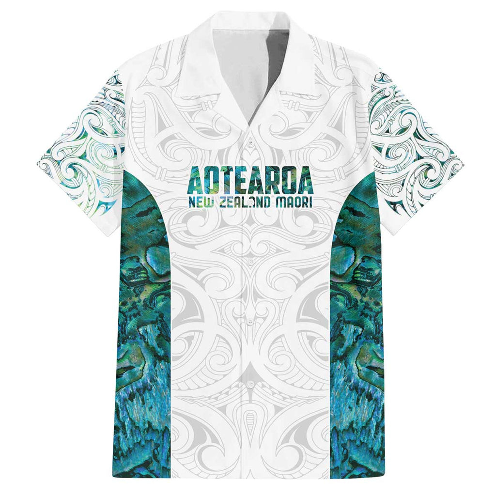 Custom New Zealand Aotearoa Family Matching Off The Shoulder Long Sleeve Dress and Hawaiian Shirt Green Maori Paua Shell Indigenous - Aussie Hoodie