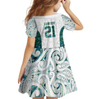 Custom New Zealand Aotearoa Family Matching Off Shoulder Maxi Dress and Hawaiian Shirt Green Maori Paua Shell Indigenous - Aussie Hoodie