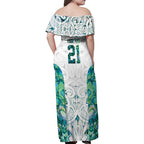 Custom New Zealand Aotearoa Family Matching Off Shoulder Maxi Dress and Hawaiian Shirt Green Maori Paua Shell Indigenous - Aussie Hoodie