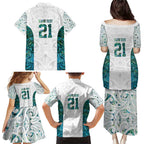 Custom New Zealand Aotearoa Family Matching Puletasi and Hawaiian Shirt Green Maori Paua Shell Indigenous - Aussie Hoodie