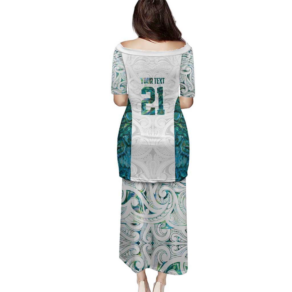 Custom New Zealand Aotearoa Family Matching Puletasi and Hawaiian Shirt Green Maori Paua Shell Indigenous - Aussie Hoodie