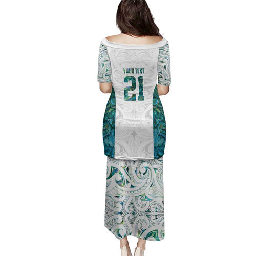 Custom New Zealand Aotearoa Family Matching Puletasi and Hawaiian Shirt Green Maori Paua Shell Indigenous - Aussie Hoodie