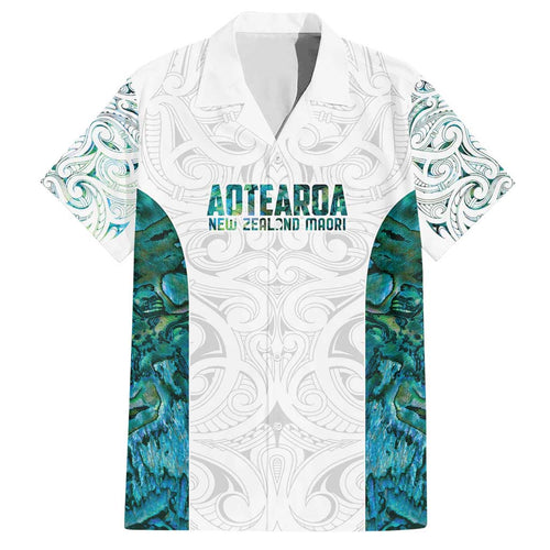 Custom New Zealand Aotearoa Family Matching Short Sleeve Bodycon Dress and Hawaiian Shirt Green Maori Paua Shell Indigenous - Aussie Hoodie