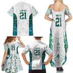 Custom New Zealand Aotearoa Family Matching Summer Maxi Dress and Hawaiian Shirt Green Maori Paua Shell Indigenous - Aussie Hoodie