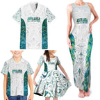 Custom New Zealand Aotearoa Family Matching Tank Maxi Dress and Hawaiian Shirt Green Maori Paua Shell Indigenous - Aussie Hoodie