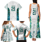 Custom New Zealand Aotearoa Family Matching Tank Maxi Dress and Hawaiian Shirt Green Maori Paua Shell Indigenous - Aussie Hoodie