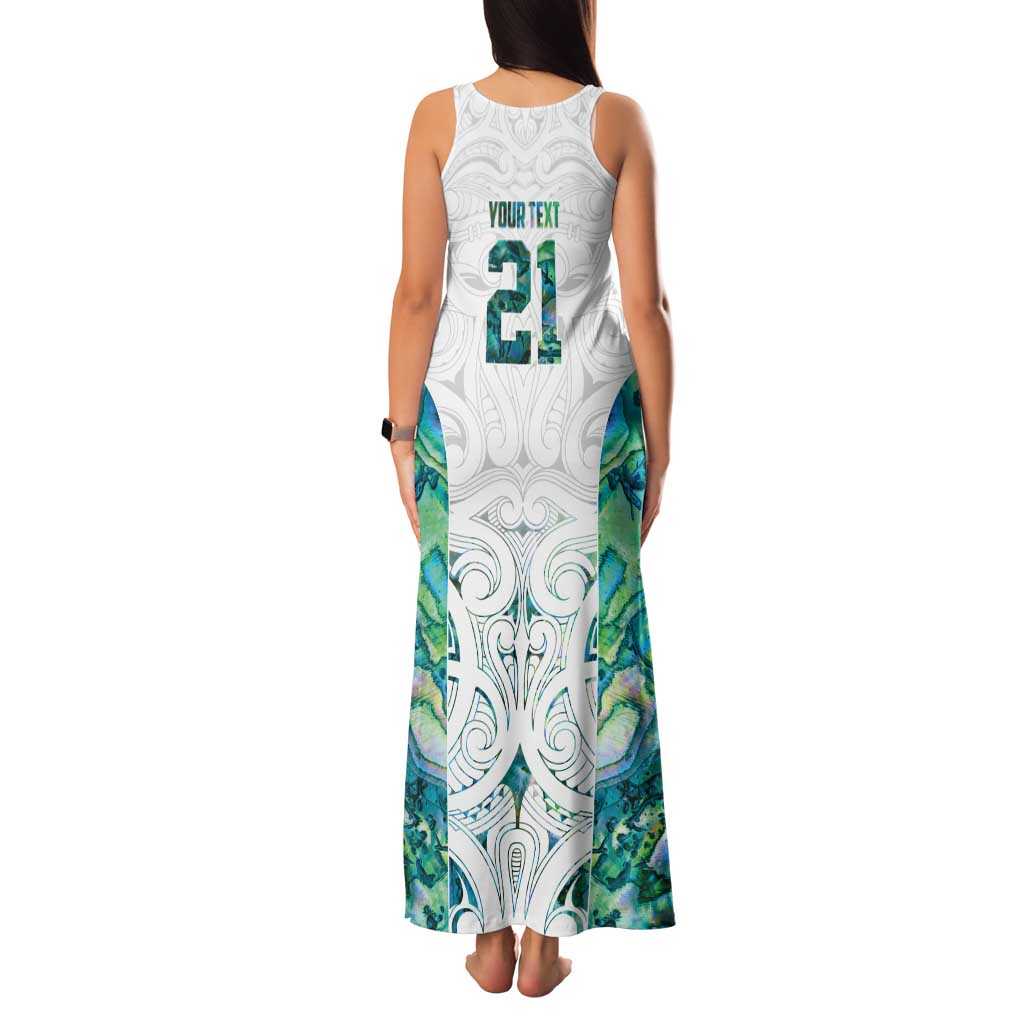 Custom New Zealand Aotearoa Family Matching Tank Maxi Dress and Hawaiian Shirt Green Maori Paua Shell Indigenous - Aussie Hoodie