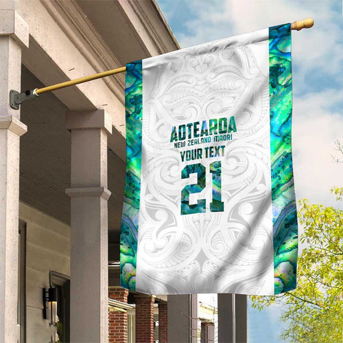 Custom New Zealand Aotearoa Garden Flag Green Maori Paua Shell Indigenous - Aussie Hoodie