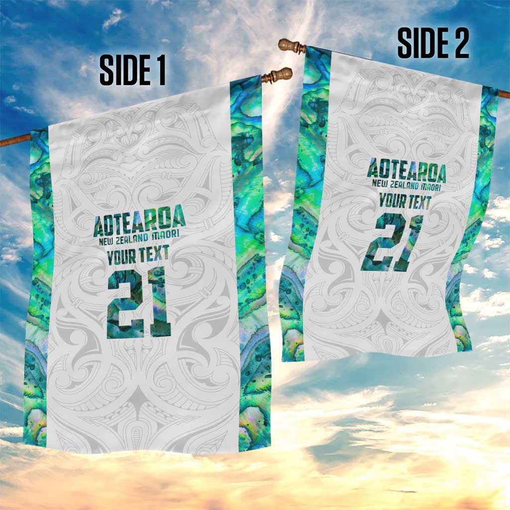 Custom New Zealand Aotearoa Garden Flag Green Maori Paua Shell Indigenous - Aussie Hoodie