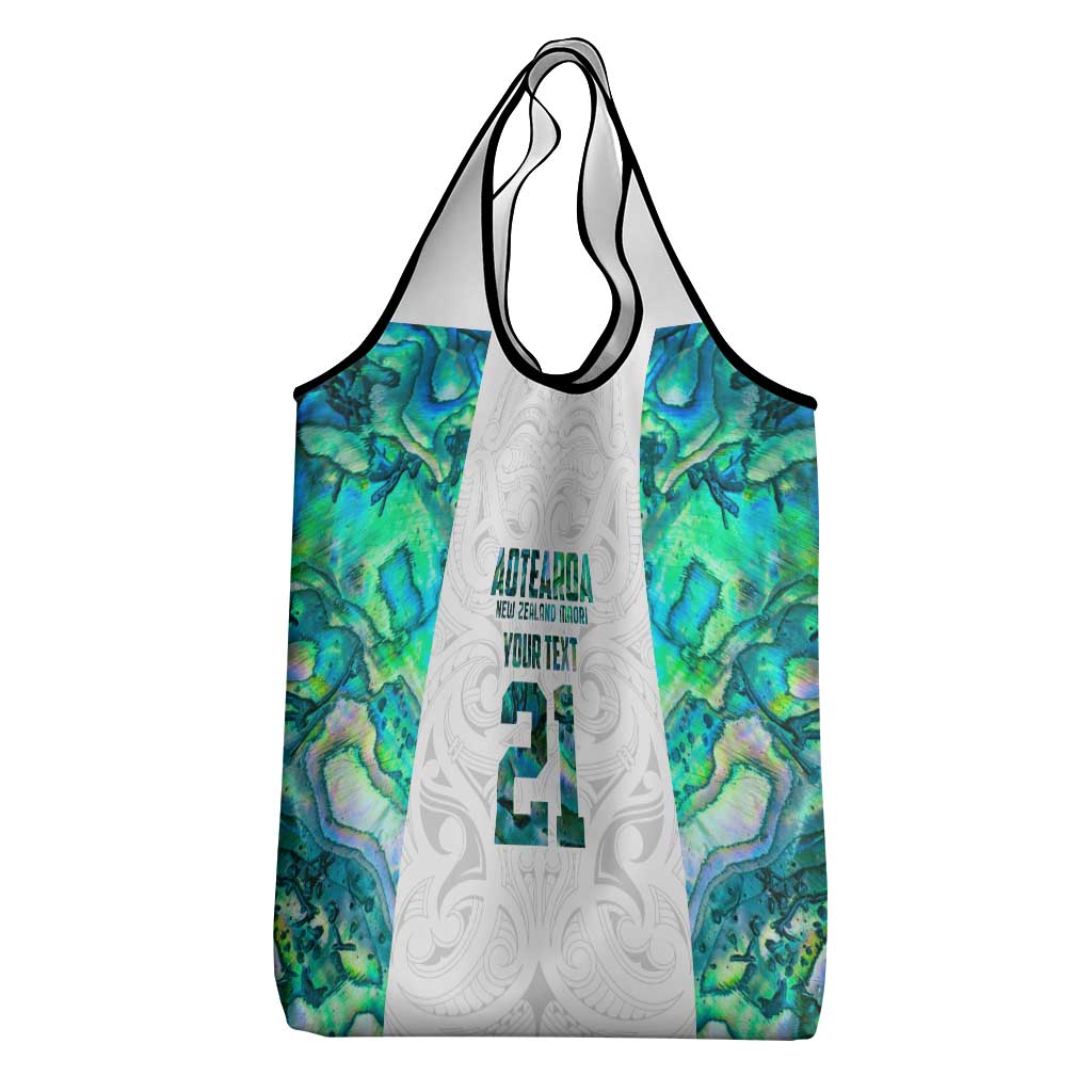 Custom New Zealand Aotearoa Grocery Bag Green Maori Paua Shell Indigenous - Aussie Hoodie