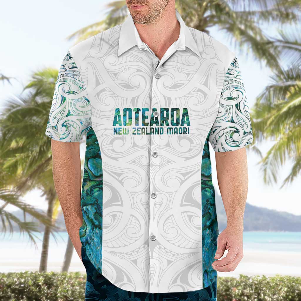 Custom New Zealand Aotearoa Hawaiian Shirt Green Maori Paua Shell Indigenous - Aussie Hoodie