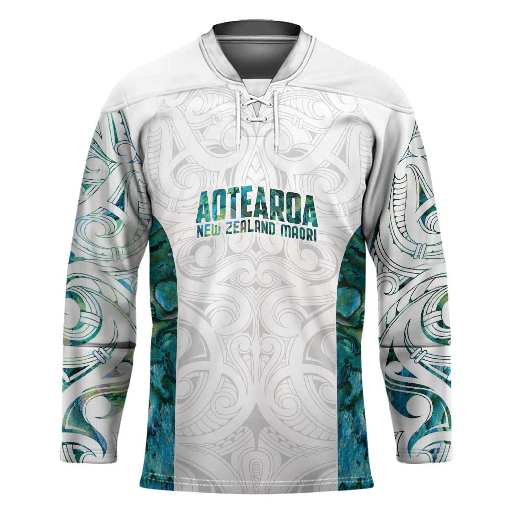 Custom New Zealand Aotearoa Hockey Jersey Green Maori Paua Shell Indigenous - Aussie Hoodie