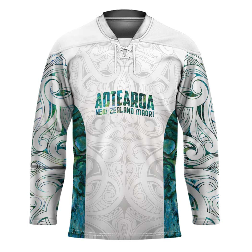 Custom New Zealand Aotearoa Hockey Jersey Green Maori Paua Shell Indigenous - Aussie Hoodie