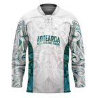 Custom New Zealand Aotearoa Hockey Jersey Green Maori Paua Shell Indigenous - Aussie Hoodie
