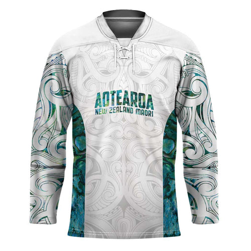 Custom New Zealand Aotearoa Hockey Jersey Green Maori Paua Shell Indigenous - Aussie Hoodie