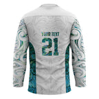 Custom New Zealand Aotearoa Hockey Jersey Green Maori Paua Shell Indigenous - Aussie Hoodie