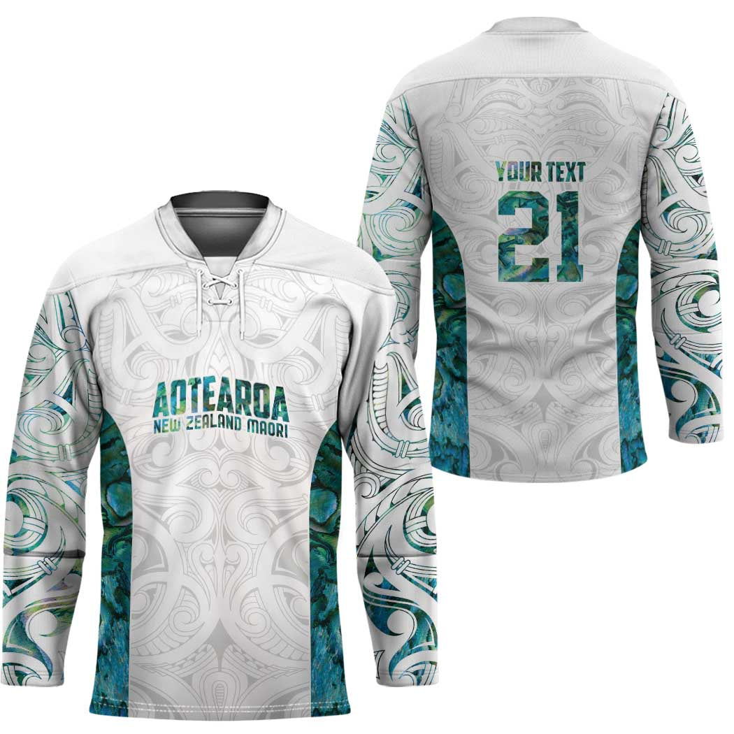 Custom New Zealand Aotearoa Hockey Jersey Green Maori Paua Shell Indigenous - Aussie Hoodie