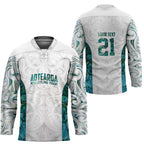 Custom New Zealand Aotearoa Hockey Jersey Green Maori Paua Shell Indigenous - Aussie Hoodie