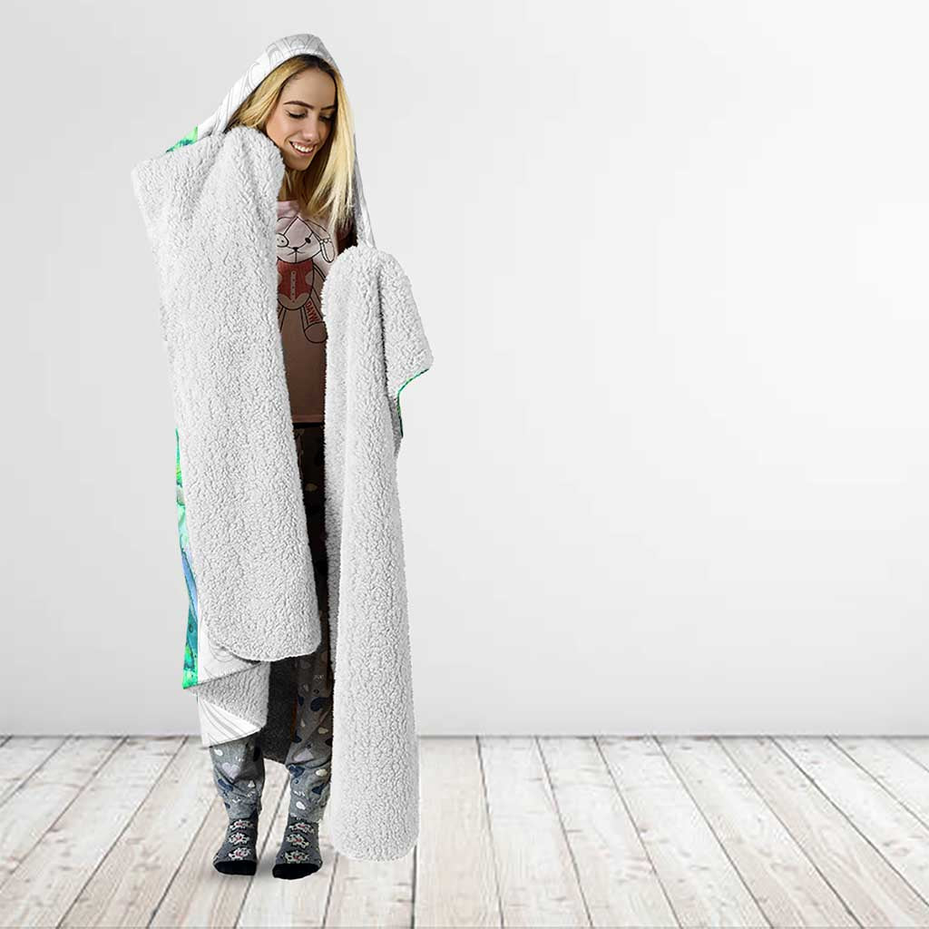 Custom New Zealand Aotearoa Hooded Blanket Green Maori Paua Shell Indigenous - Aussie Hoodie