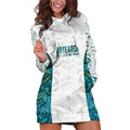Custom New Zealand Aotearoa Hoodie Dress Green Maori Paua Shell Indigenous - Aussie Hoodie