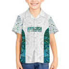 Custom New Zealand Aotearoa Kid Hawaiian Shirt Green Maori Paua Shell Indigenous - Aussie Hoodie