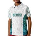 Custom New Zealand Aotearoa Kid Polo Shirt Green Maori Paua Shell Indigenous - Aussie Hoodie
