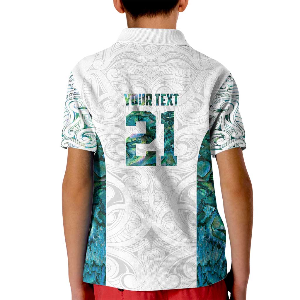 Custom New Zealand Aotearoa Kid Polo Shirt Green Maori Paua Shell Indigenous - Aussie Hoodie