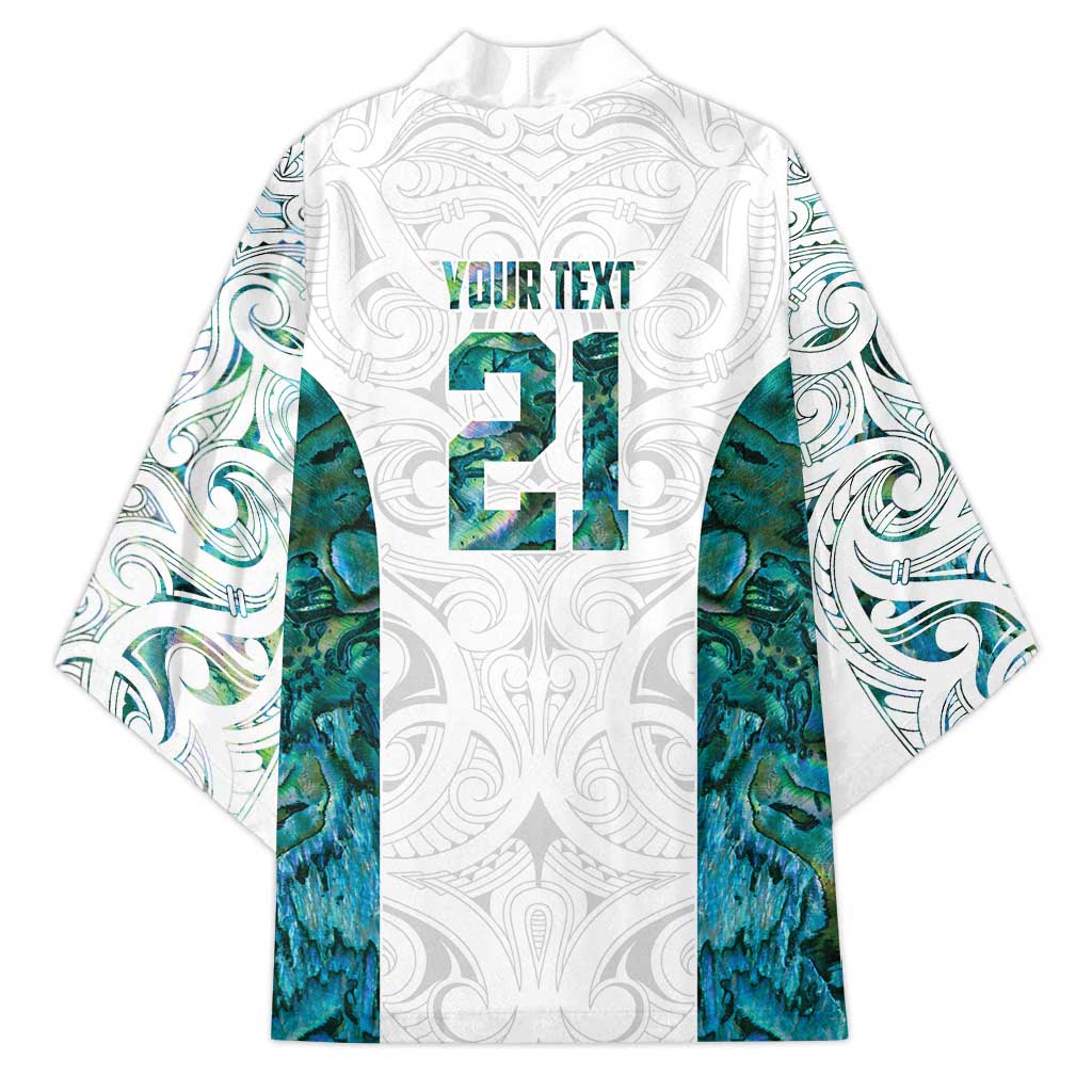 Custom New Zealand Aotearoa Kimono Green Maori Paua Shell Indigenous - Aussie Hoodie