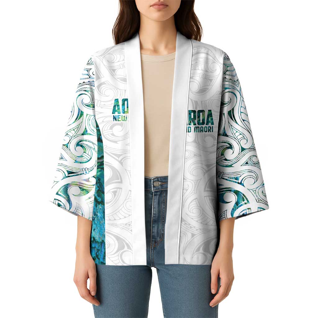 Custom New Zealand Aotearoa Kimono Green Maori Paua Shell Indigenous - Aussie Hoodie