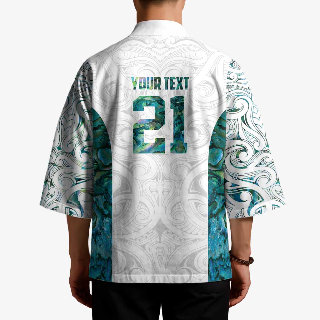 Custom New Zealand Aotearoa Kimono Green Maori Paua Shell Indigenous - Aussie Hoodie