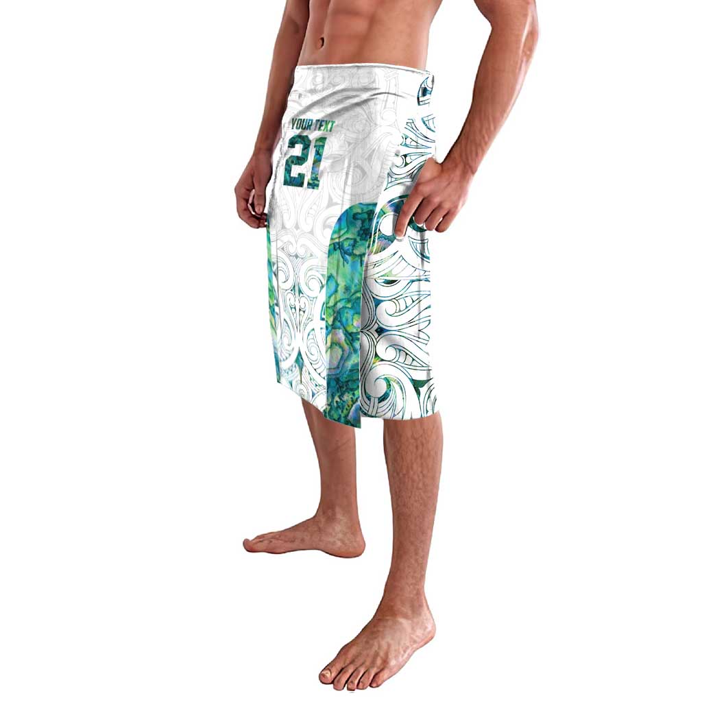 Custom New Zealand Aotearoa Lavalava Green Maori Paua Shell Indigenous - Aussie Hoodie