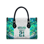 Custom New Zealand Aotearoa Leather Bag Green Maori Paua Shell Indigenous - Aussie Hoodie