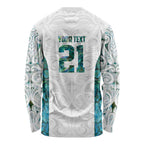 Custom New Zealand Aotearoa Long Sleeve Shirt Green Maori Paua Shell Indigenous - Aussie Hoodie