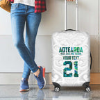 Custom New Zealand Aotearoa Luggage Cover Green Maori Paua Shell Indigenous - Aussie Hoodie
