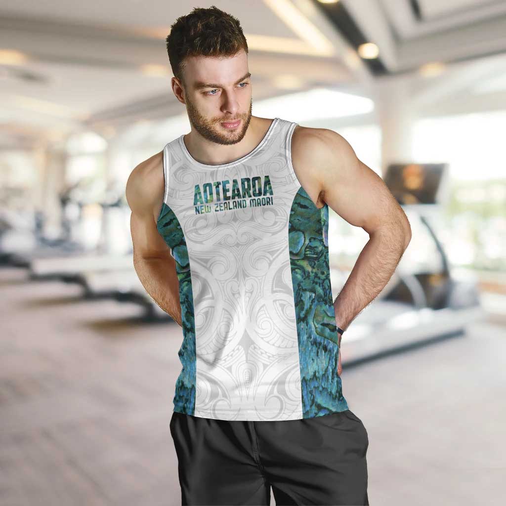 Custom New Zealand Aotearoa Men Tank Top Green Maori Paua Shell Indigenous - Aussie Hoodie