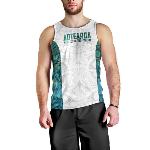 Custom New Zealand Aotearoa Men Tank Top Green Maori Paua Shell Indigenous - Aussie Hoodie