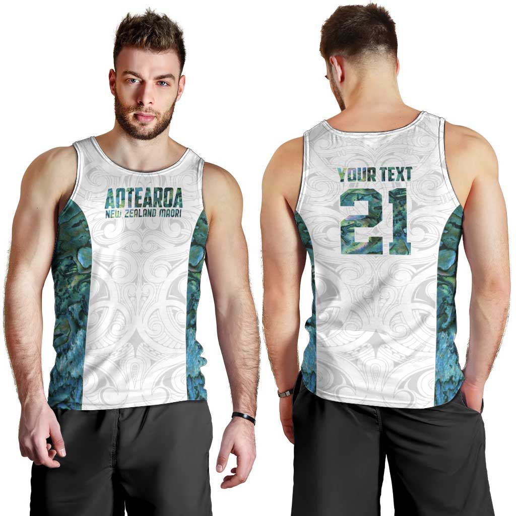 Custom New Zealand Aotearoa Men Tank Top Green Maori Paua Shell Indigenous - Aussie Hoodie