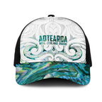 New Zealand Aotearoa Mesh Trucker Cap Green Maori Papua Shell Indigenous - Aussie Hoodie