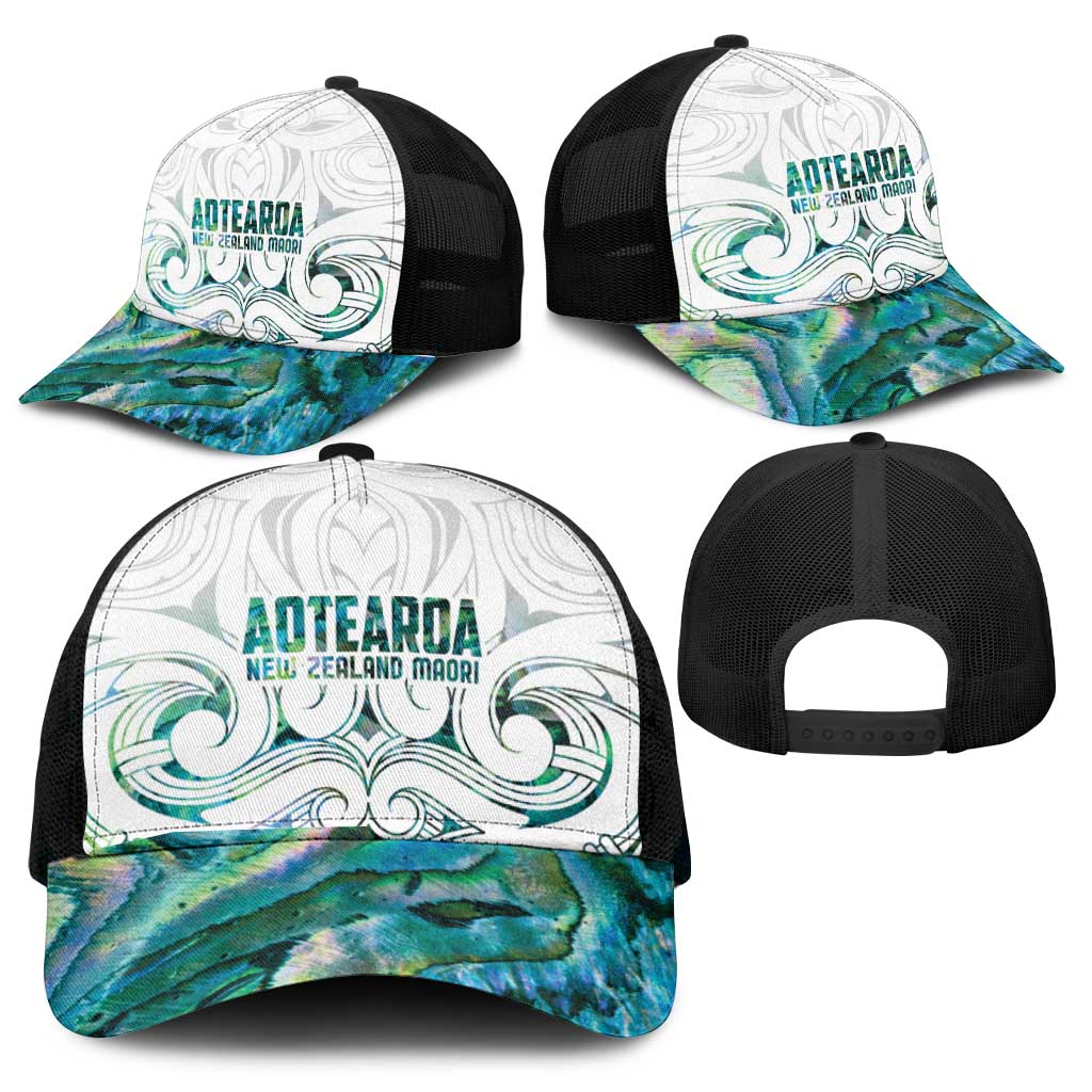 New Zealand Aotearoa Mesh Trucker Cap Green Maori Papua Shell Indigenous - Aussie Hoodie