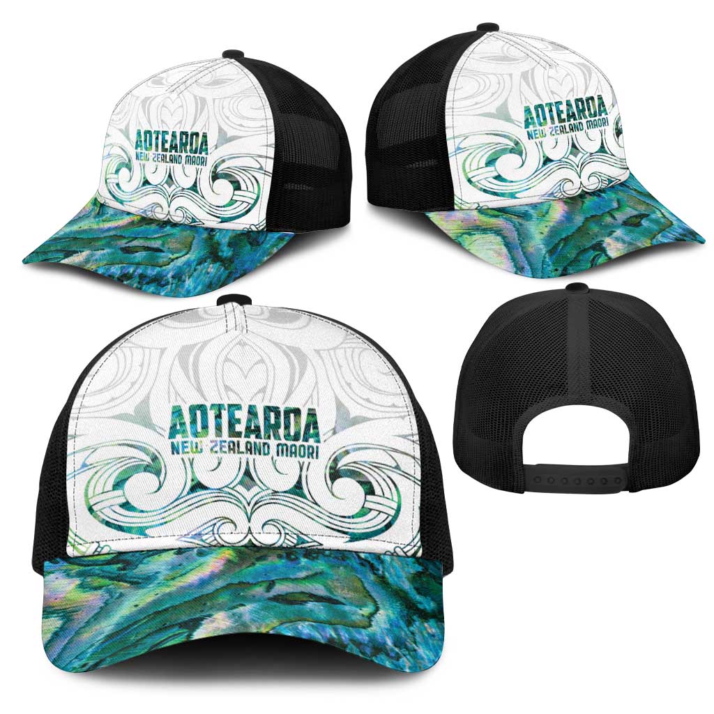 New Zealand Aotearoa Mesh Trucker Cap Green Maori Papua Shell Indigenous - Aussie Hoodie