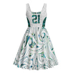 Custom New Zealand Aotearoa Midi Dress Green Maori Paua Shell Indigenous - Aussie Hoodie
