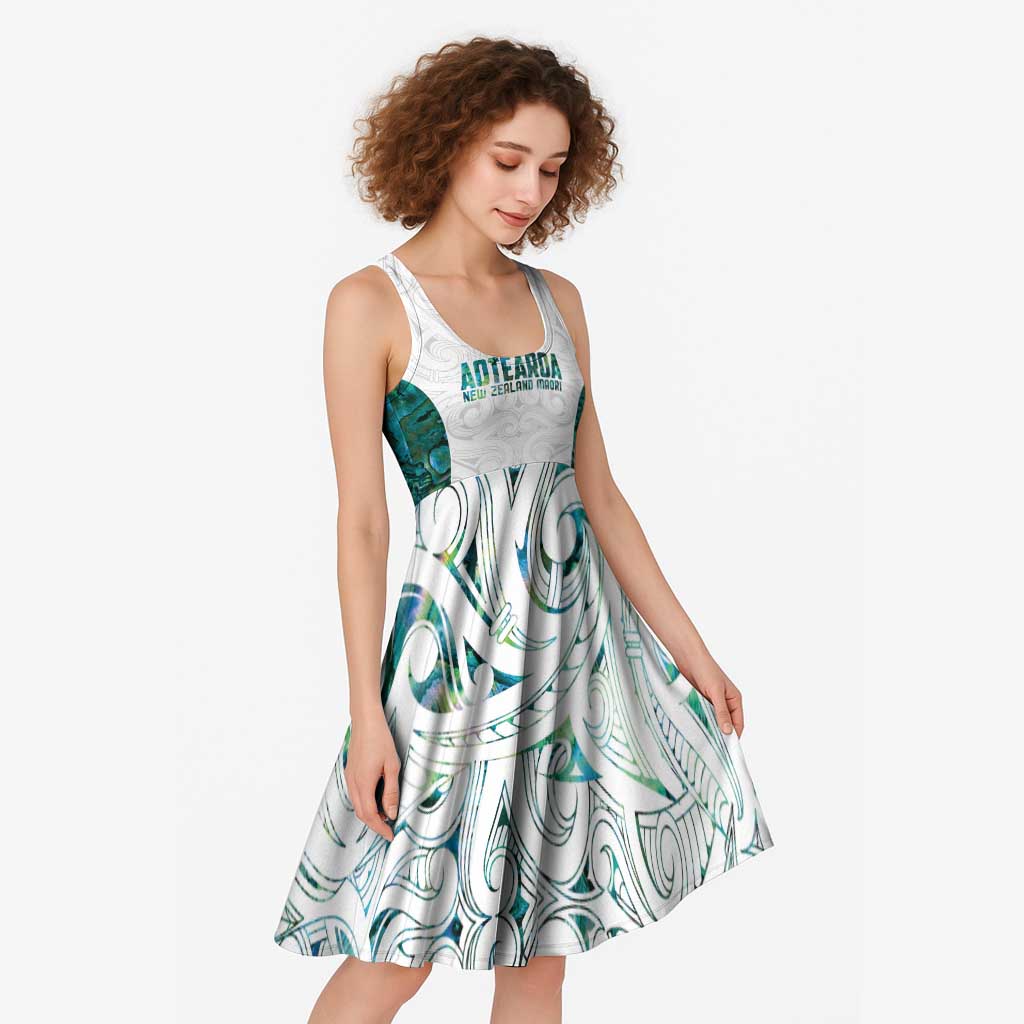 Custom New Zealand Aotearoa Midi Dress Green Maori Paua Shell Indigenous - Aussie Hoodie