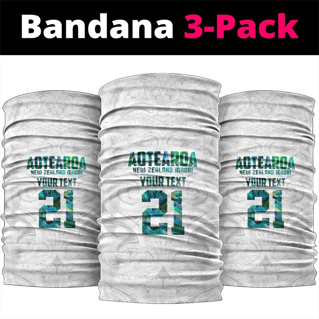 Custom New Zealand Aotearoa Neck Gaiter Green Maori Paua Shell Indigenous LT9