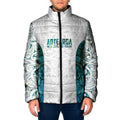 Custom New Zealand Aotearoa Padded Jacket Green Maori Paua Shell Indigenous - Aussie Hoodie