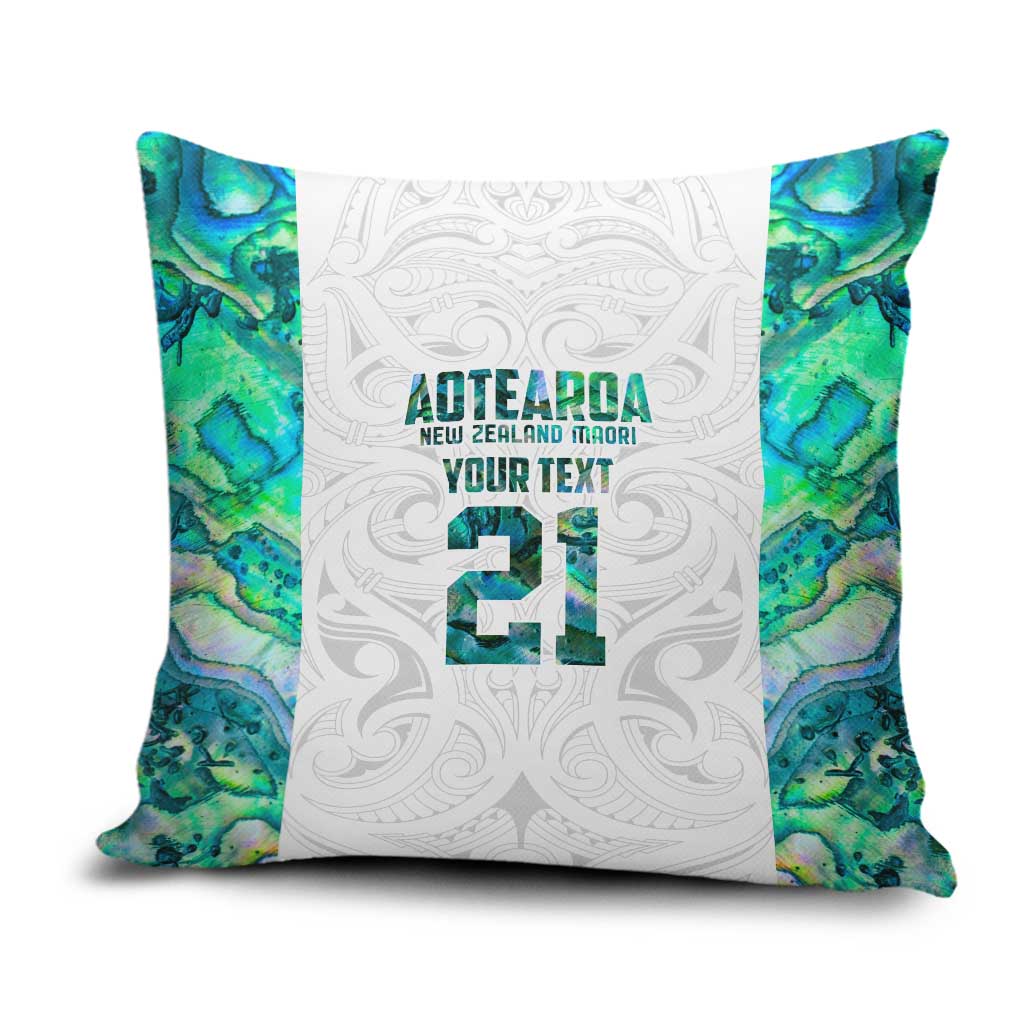 Custom New Zealand Aotearoa Pillow Cover Green Maori Paua Shell Indigenous - Aussie Hoodie