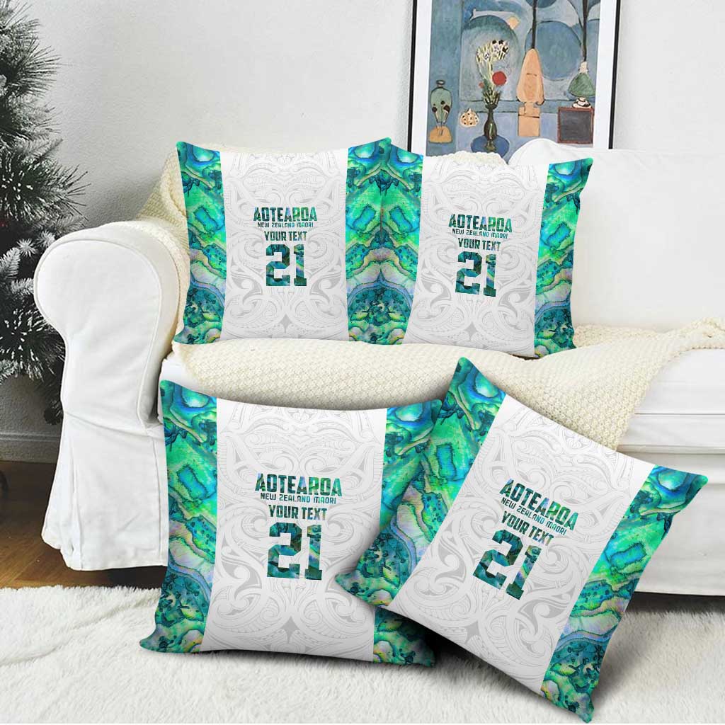 Custom New Zealand Aotearoa Pillow Cover Green Maori Paua Shell Indigenous - Aussie Hoodie