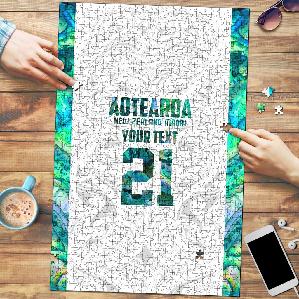 Custom New Zealand Aotearoa Puzzle Green Maori Paua Shell Indigenous - Aussie Hoodie