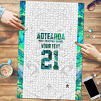 Custom New Zealand Aotearoa Puzzle Green Maori Paua Shell Indigenous - Aussie Hoodie