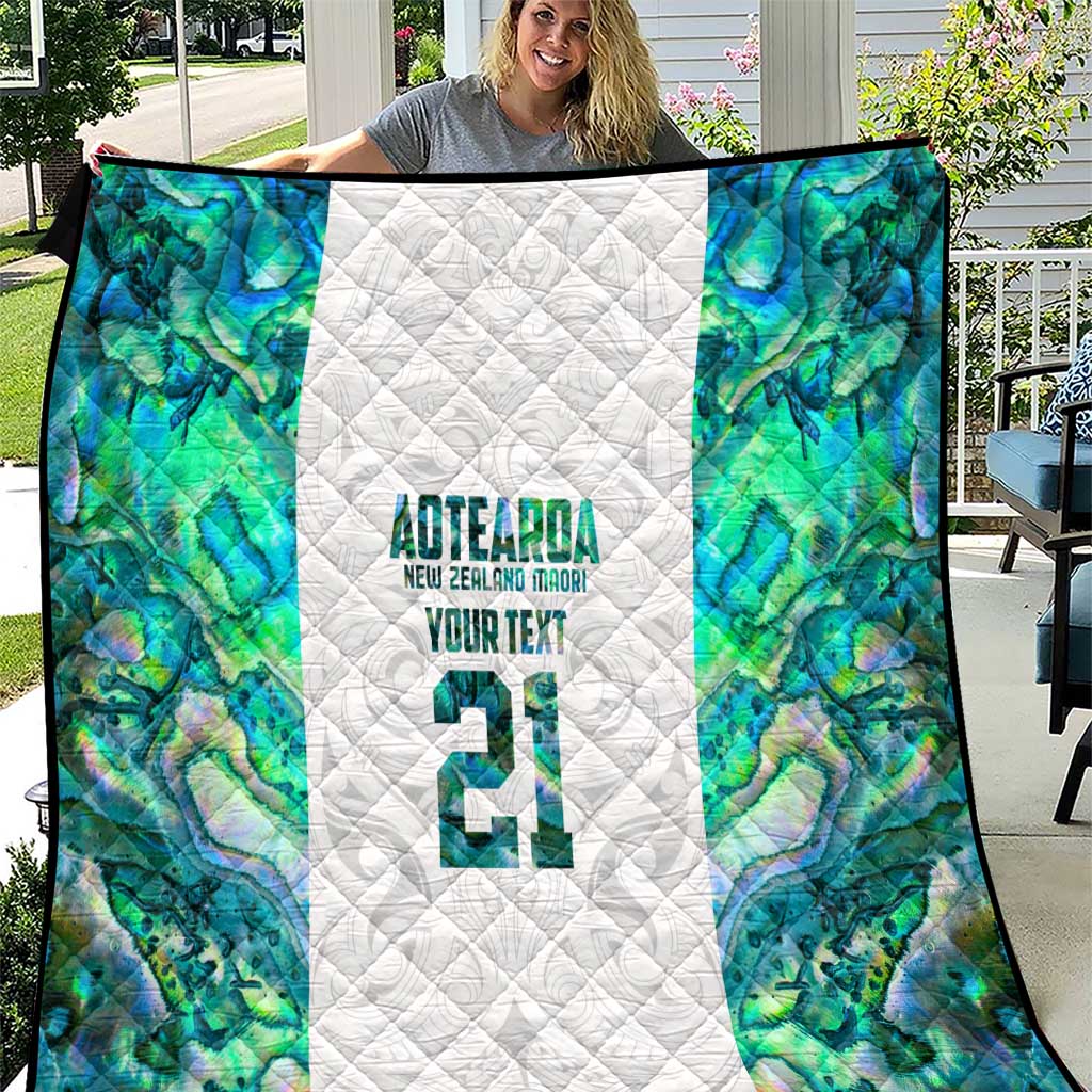 Custom New Zealand Aotearoa Quilt Green Maori Paua Shell Indigenous - Aussie Hoodie