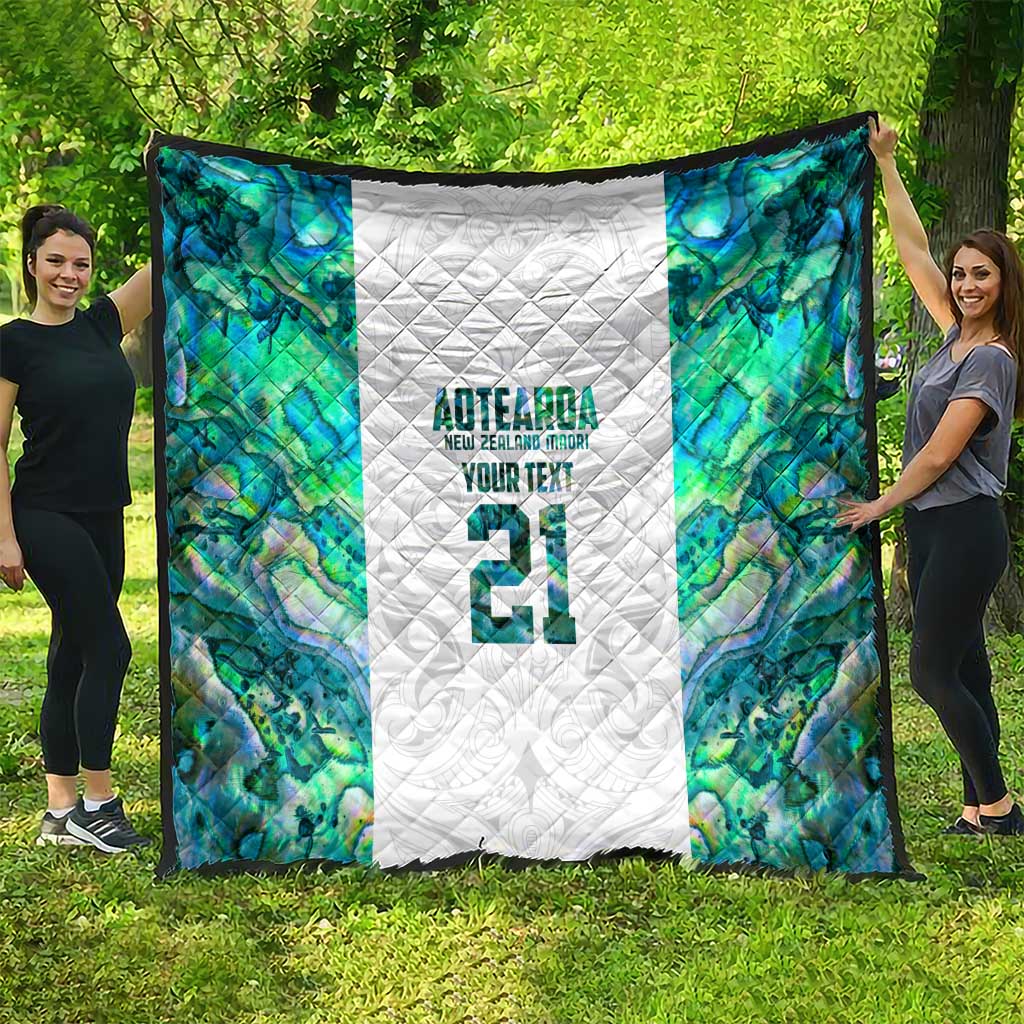 Custom New Zealand Aotearoa Quilt Green Maori Paua Shell Indigenous - Aussie Hoodie